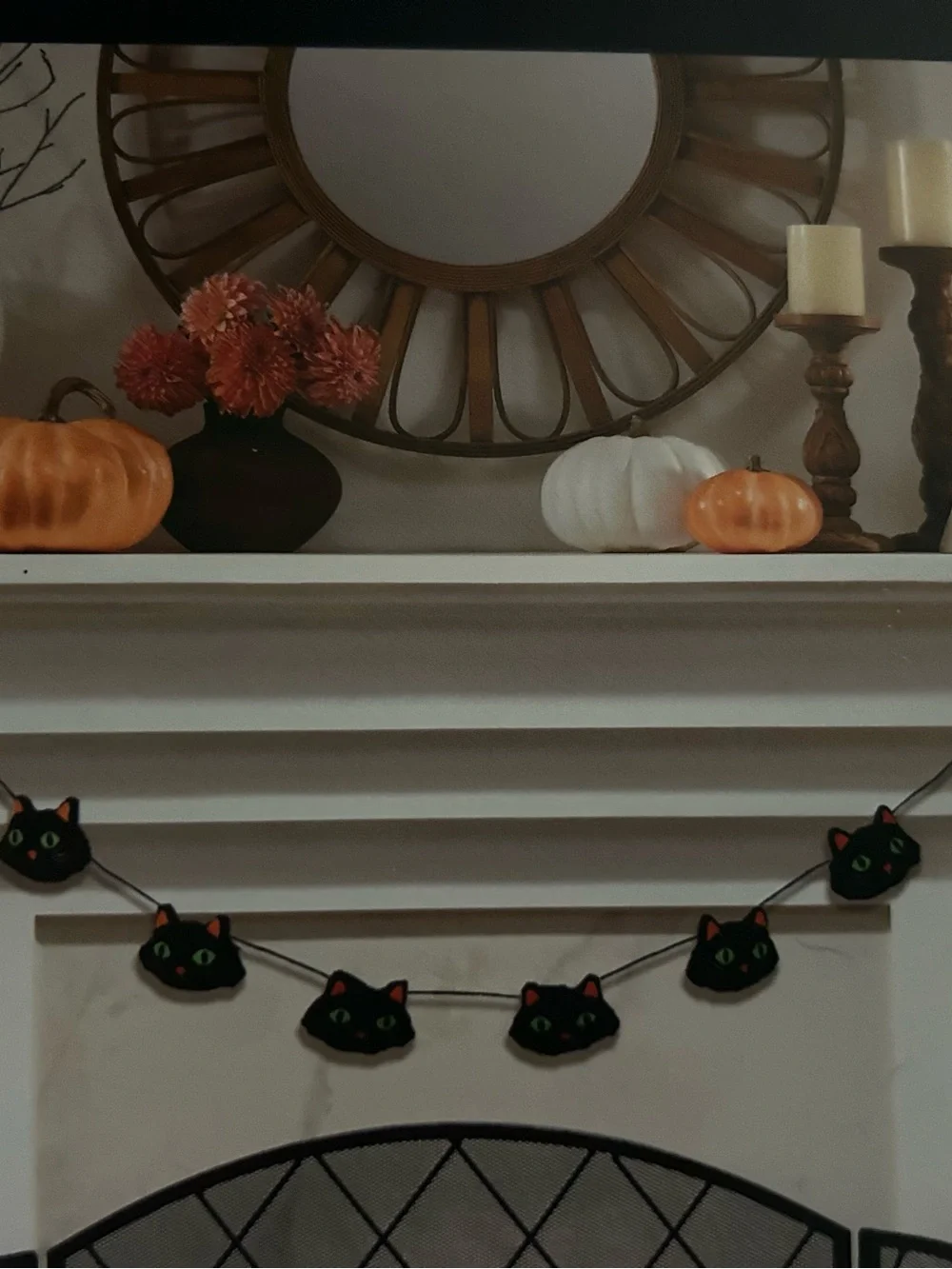 “New” Hallow’s Eve Black Cat Garland 6 ft